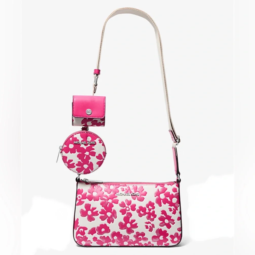 Michael Kors Jet Set Small Sequined Floral Print Crossbody - Picture 4 of 4